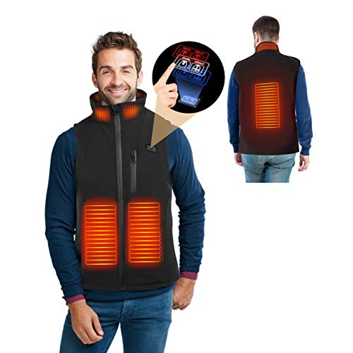 Wchiuoe Verwarmingsvest Elektrisch Verwarmd Warm Vest Slimme Temperatuurregeling Verwarmingskleding Zwart(XL)