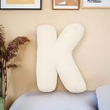Shapeazy Letter Plush Pillow, Letter Hugging Throw Pillows, Decorative Initial Letter Shaped Throw Pillows for Bed Couch, Letter Pillows English Alphabet A to Z for Sofa Bedroom Living Room Decor (K)