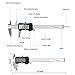 Caliper Measuring Tool, Qfun Vernier Digital Caliper Stainless Steel 6 Inch/150mm, Digital Micrometer Waterproof, Easy Switch from Inch to Millimeter, Large LCD Screen