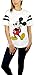 Disney Womens Mickey Mouse Varsity Football Tee (White, Large)