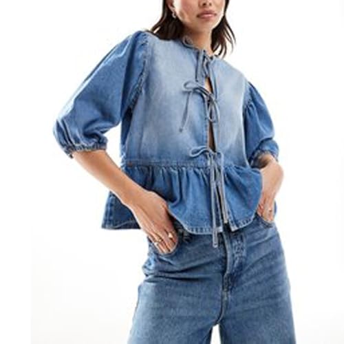 トップス DENIM BLOUSE 41xuSiZjLGL.jpg