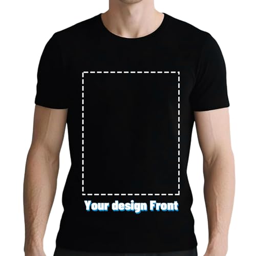 Custom T Shirts for Men Personalized Shirt with Front and Back Print Design Your Own Tee with Logo Text Picture2
