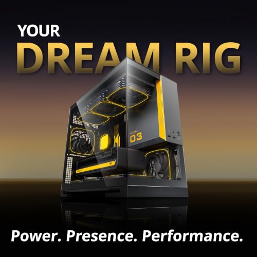 Image of Geometric Future Model 3 Panoramic Tempered Glass Dual Chamber Micro-ATX Tower PC Case, 5 Pre-Installed 120mm x 30mm PWM ARGB Fans, USB Type-C, 360mm Radiator Support, Black /Gray, GEO-M3F-BG