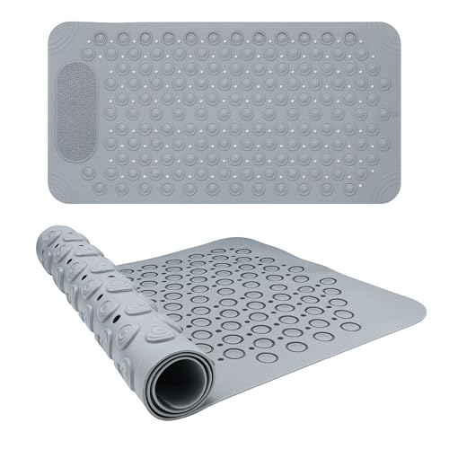 Tappetino Antiscivolo Doccia 68x35 cm con Spazzola per Piedi Integrata – Tappeto per Doccia Lavabile Antimuffa