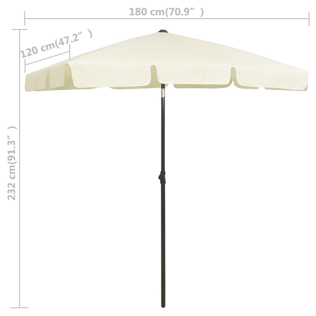Parasol plażowy, piaskowo-żółty x cm, odporny na promieniowanie UV poliester, ochrona przed słońcem na taras, do ogrodu, na zewnątrz, z mechanizmem przechylania, odporny na warunki