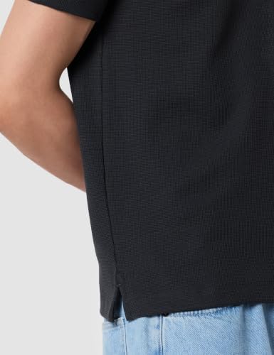 Image of Van Heusen Solid Polo T Shirt for Men | Premium Cotton | Waffle Knit Textured | Regular Fit | Elegant Style | Casual Wear