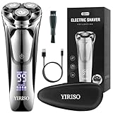 Electric Razor for Men, 4D Floating Head Men's Shaver Wet Dry, USB-C Rechargeable Waterproof with LED Display & Pop-Up Trimmer, Portable Travel Shaver with Lock & Organizer Bag, Ideal Gifts for Husband Dad