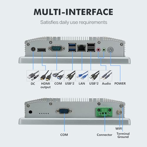 Image of 8 inch Industrial Touch Panel PC, Ratio 16:10 Multi-Touchscreen-Monitor,Wall Mounted Touch Screen Panel Computer,WiFi & Built-in Speakers,IP65 Front,Win 10 I5 RAM 4G+128G SSD