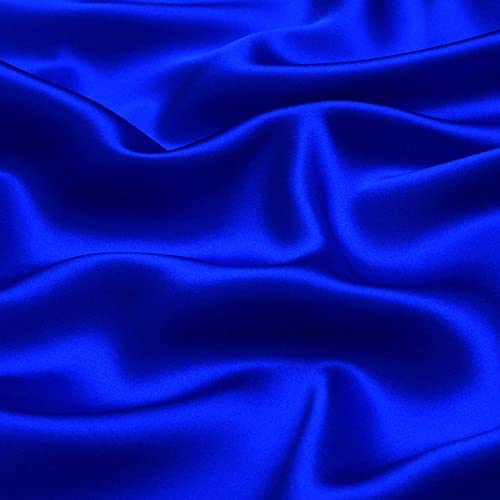 Silk Satin Sheets, 1 Silk Fitted Sheet with 15 Inch Deep Pockets, 1 Silk Flat Sheet, 1 Silk Duvet Set, 4 Silk Pillowcase Hotel Luxury Silk Bed Sheets Set !!! Royal Blue/King