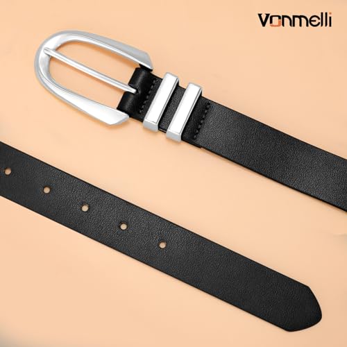 VONMELLI Women's Leather Belts For Jeans Dresses Pants Fashion Ladies Waist Belt with Gold Buckle4