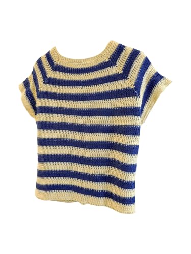 Milumia Women's Striped Button Knitted Cardigan Cap Sleeve Open Front Knitwear Tops2