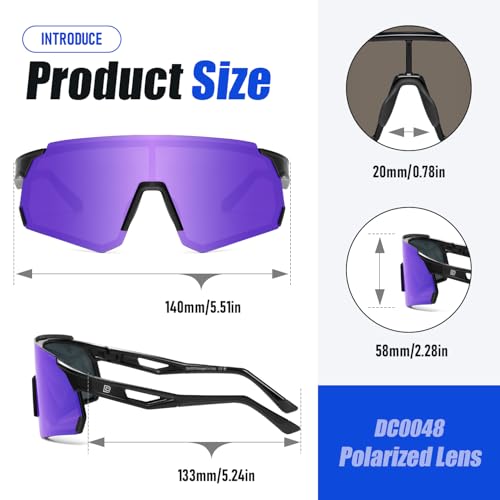 Image of DUCO Cycling Glasses for Men Women: Polarized Sports Sunglasses UV400 Protection for Baseball Running Fishing DC0048