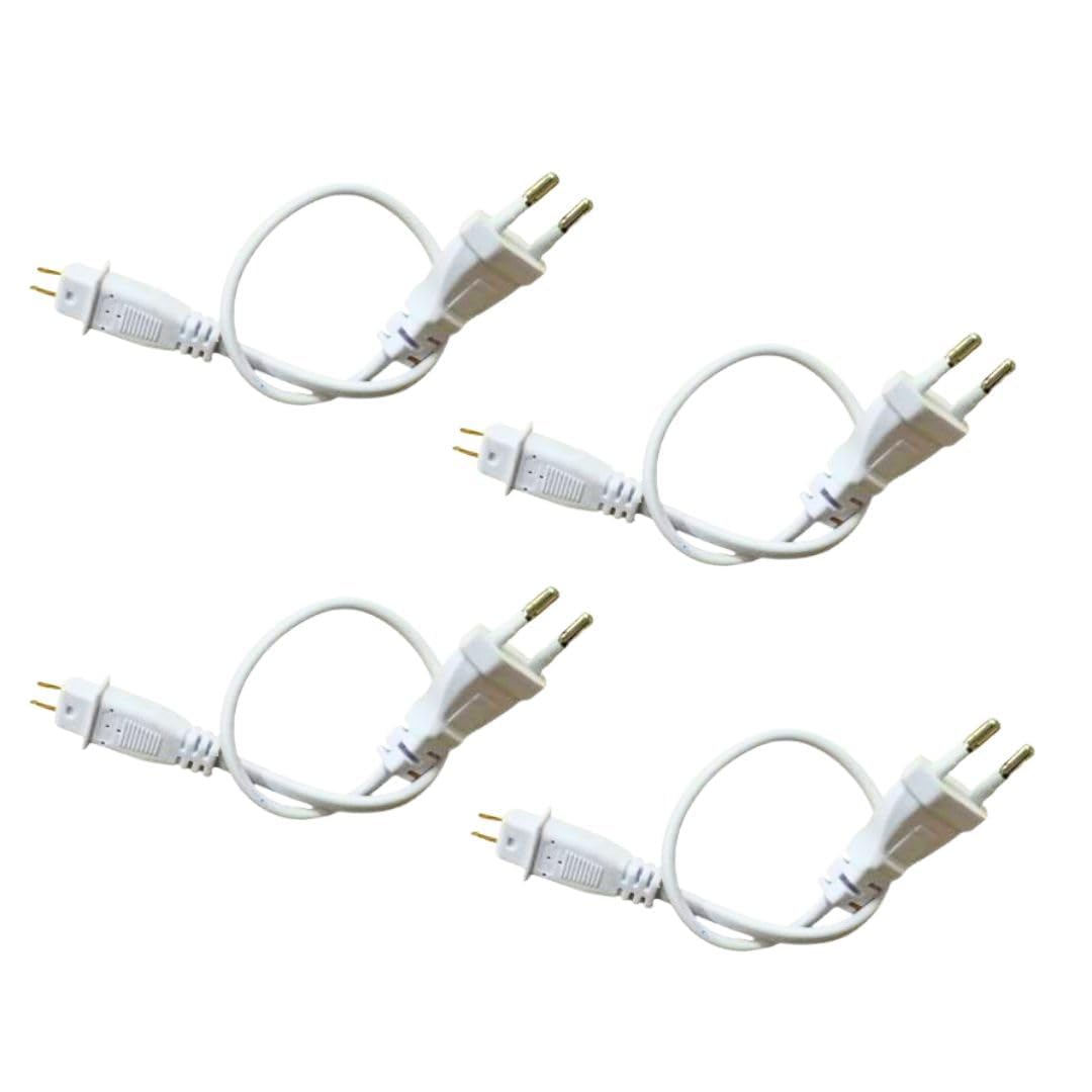 Led Rope Light Adaptor 3014 SMD/NEON Rope Light Adapter 220v, 2 pin 6mm Plug for Flexible Strip Rope Light Connector Adaptor White Indian Plug- Pack of 4 pcs-image-12