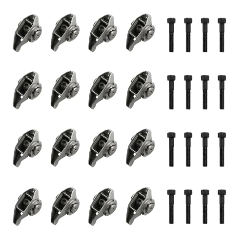 Engine 16 Pcs LS Rocker Arms w/Installed Upgraded Trunion Kit Fit for GM LS 4.8L 5.3L 5.7L 6.0L LS2 LS6 LQ4 LQ9 LY5 LM7 L33 Replacement 10214664 12681275