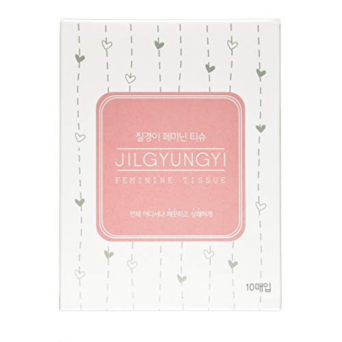 [JGY] Feminine TissueㅣIndividually Wrapped Pack of 10 (9g/1EA)ㅣWipe out Vaginal Area CleanㅣHelp Moisture The SkinㅣPortable Feminine WipesㅣIntimate Wipes with Lotus Extract
