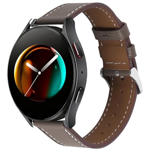Italy Genuine Leather Watch Bands Men Women Compatible with Samsung Galaxy Watch Band, 20mm 22mm Lugs Watch Straps, Quick Release Wear-resistant Sweat-Resistant Smartwatch Replacement Strap
