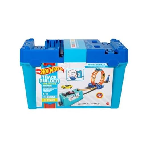 Hot Wheels Track Builder Multi Loop Box Ultimate Storage 10 Feet of Track, Connectors, Launcher, Diecast Car, Portable Ages 4 and Above