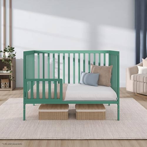 Image of Dream On Me Toddler Guard Rail for Convertible Crib, Solid Wood Bed Rail for Toddler Bed Conversion, Emerald