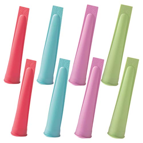Hemoton Molde de Picolé de Silicone de 8 Pacotes - Molde de Pop de Gelo Moldes de Picolé Com Tampas