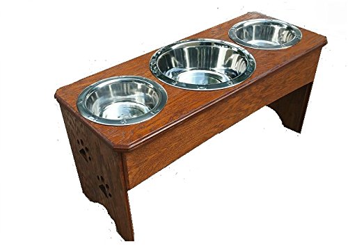 3 bowl elevated dog feeder