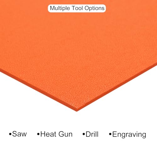Image of ABS Plastic Sheet 8 x 12 Inch,Flexible Plastic Sheets 1 /16 Inch Thick Thermoplastic Sheet with Leather Texture Orange for DIY Crafts Decors 2Pcs