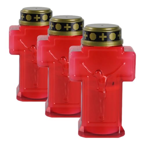 Velas eléctricas cruzadas BESTonZON con 3 piezas en carcasa roja a pilas