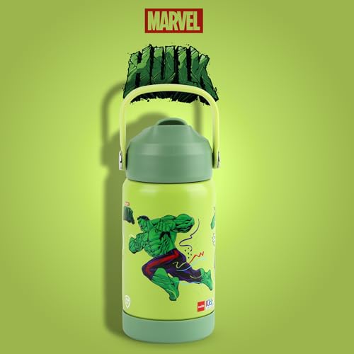 Image of CELLO Kidzbee Gen Alpha Stainless Steel Kids Flask Water Bottle 370 ml | 3D Hulk Touch & Feel Design, Leakproof Lightweight Easy to Carry Hot and Cold Kids Flask Water Bottle for School & Travel