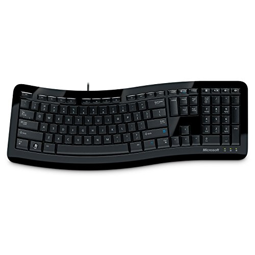 MICROSOFT Clavier confort AZERTY - Design incurvé approuvé par les ergonomistes - Clavier confortable : conçu - Touches multimédias : musique, vidéo - Touches démarrer de Windows - Compatible Windows 7/ 8 / Vista/ Xp - Garantie 3 ans.