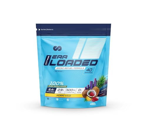 Limitless Pharma EAA Loaded | Complément d'acides aminés essentiels intra entraînement | EAA, BCAA, L-carnitine, électrolytes, sans sucre | Récupération musculaire après l'entraînement, énergie,