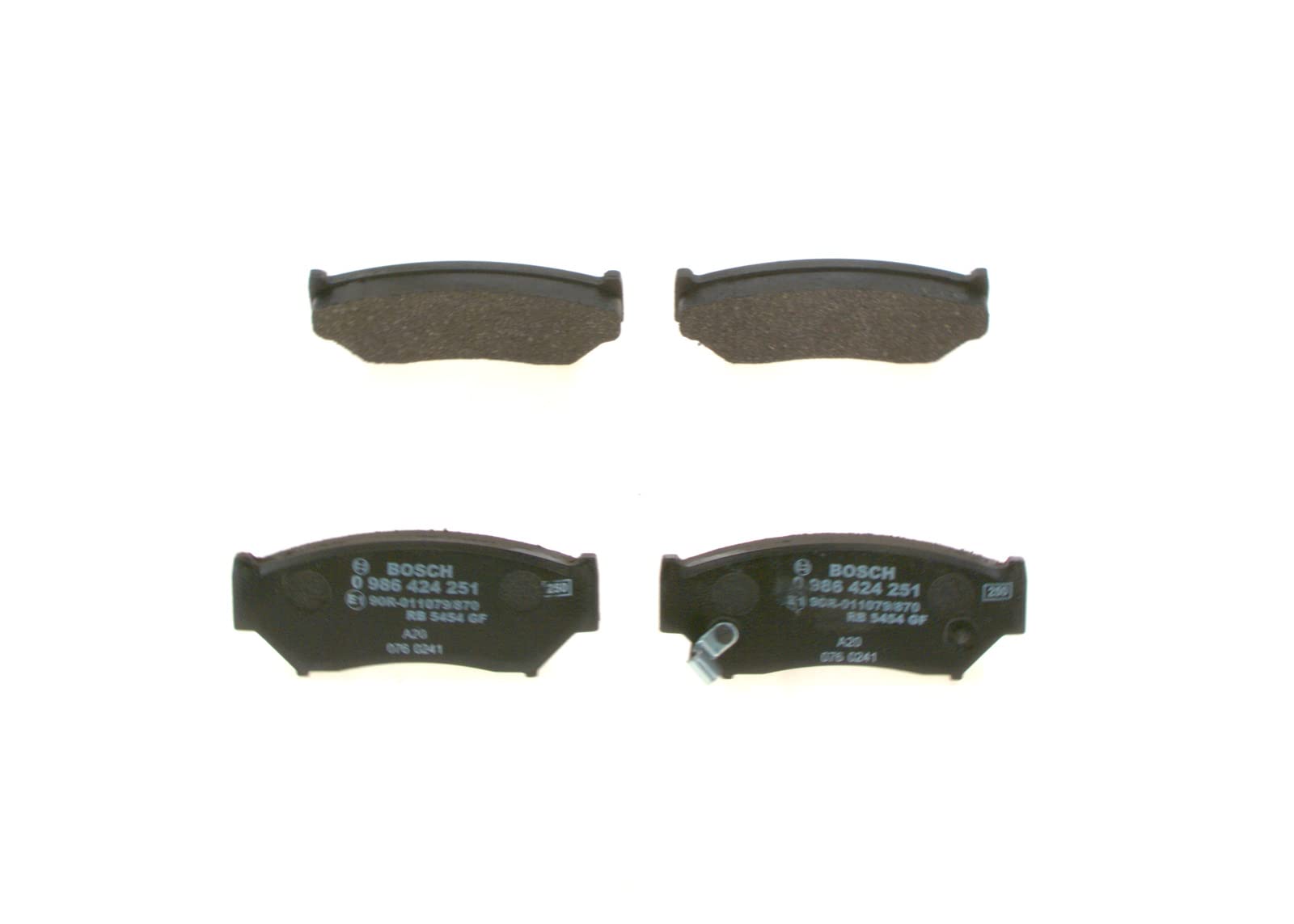 Bosch BP121 - Pastillas de Freno para Coche Eje Delantero - Calidad Bosch - Reducción de Ruido y Polvo - Certificación ECE-R90 - Sin Cobre - 1 Juego de 4 Pastillas