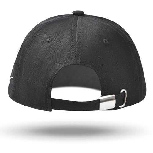 Image of SpaceX Embroidered Baseball Cap - Classic Black Cotton, Adjustable Fit, Unisex Gift for NASA & Space Fans, Includes Wall Hook