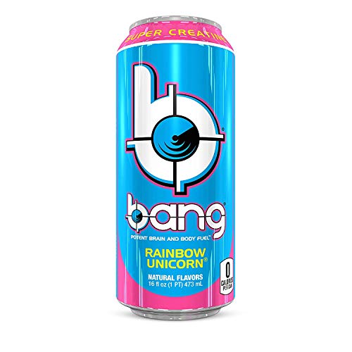 Bang Energy Rainbow Unicorn Sugar Free Energy Drink 16 fl oz (12 Pack) - Packaging May Vary