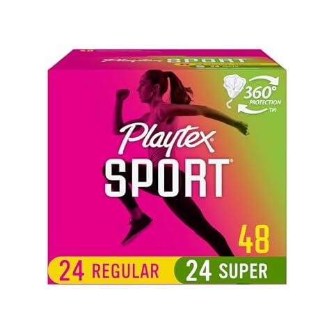 Playtex Sport Tampons, Multipack (24ct Regular/24ct Super Absorbency), Fragrance-Free - 48ct Cover