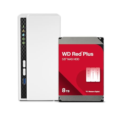 Image of QNAP TS-233-28WD-US 2 Bay Home NAS with 8TB Storage Capacity, Preconfigured RAID 1 WD Red Plus HDD Bundle, with 1GbE Ports