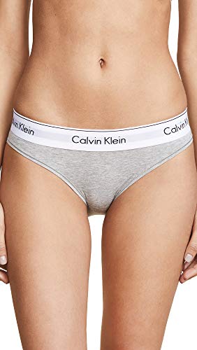Calvin Klein Women's Modern Cotton Bikini Panty, Grey Heather, Large
