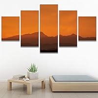 SIGNWIN 5 Panel Canvas Wall Art Modern Art Coastal Colorful Multicolor Photography Romantics Sunset for Home Decorations Ready to Hang - 60