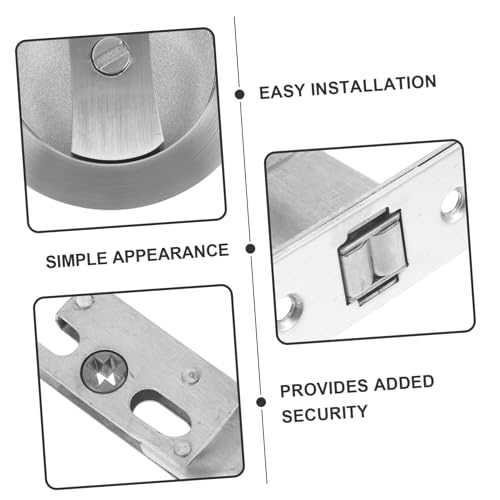 Cerradura de bolsillo para puerta corredera POPETPOP, pestillo de privacidad, níquel satinado, para baños, seguridad, uso interior miniatura 2
