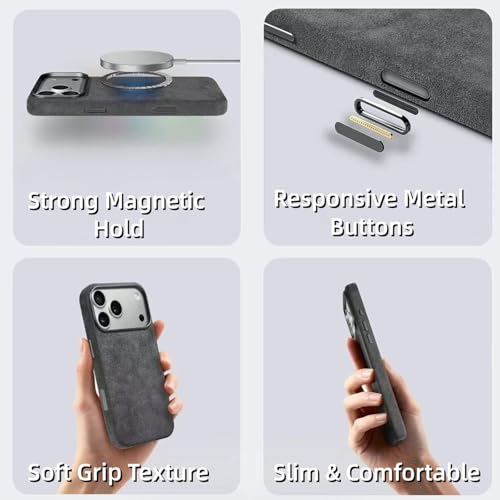 Coque Magnétique iPhone 17 Pro Max Boutons Métalliques Noire - 5