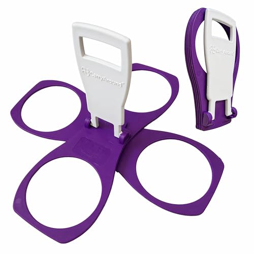 CarryAround Fold Away Cup Carrier/Caddy [MADE IN UK] Take-Out Coffee Soft Drink Pint Beer Beverage Holder Sturdy Reusable Pocket Size Festival Sports Gigs - Easy & safe 2 3 4 cups [PURPLE]