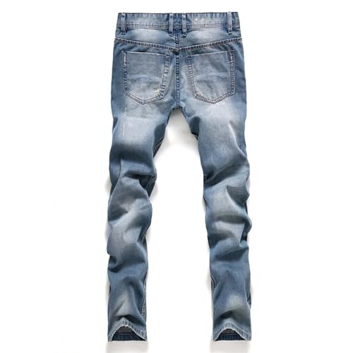 Slim Fit Stretch Skinny Jeans for Men Fashion Button Trousers Straight Leg Comfort Denim Pants2