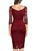 Miusol Vintage Encaje Floral Lápiz Fiesta Vestido para Mujer Rojo Large