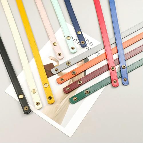 Sangle pour sac multicolore blanche dotée de boutons-pression en cuir - 5