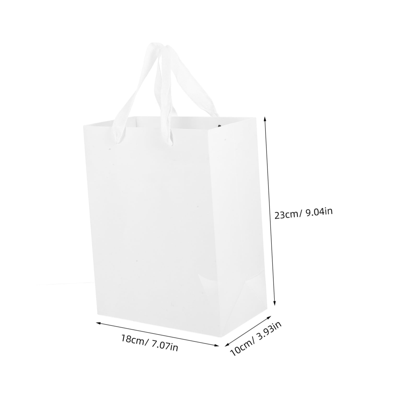 HOLIDYOYO Present Bags with Handles 10pcs White Paper Bags for Shopping Party Favor Candy Packaging