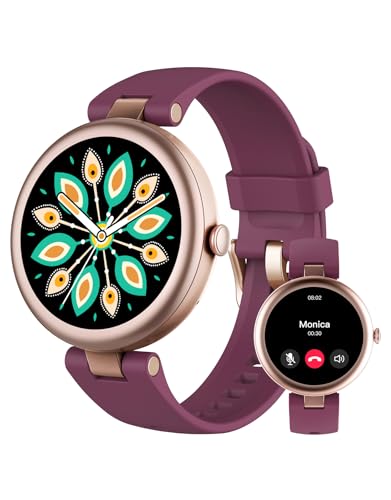 SHANG WING Redondo Reloj Inteligente,Smartwatch Mujer con Llamadas,Monitor de Sueño, Impermeable IP68, 120+ Modos Deportivos,Calorías, Podómetro Pulsera Inteligent para Android iOS (Morado)