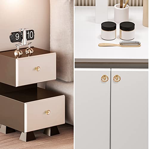 Shiny Handles Champagne Crystal Cabinet Knobs And Pulls 8 Pack,Glass Knobs For Dresser Drawers With Satin Brass/Brushed Gold Base #TOP1