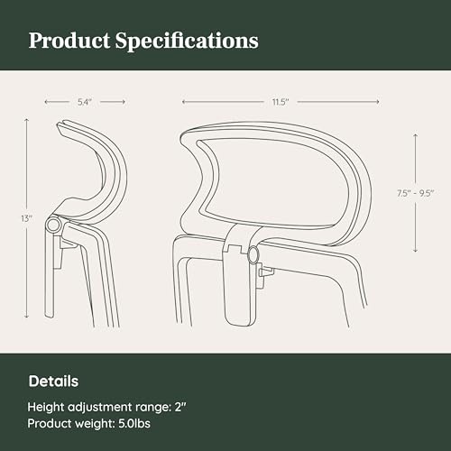 Image of Branch Adjustable Ergonomic PRO Headrest Attachment - Only Compatible Ergonomic Chair PRO - Experience Optimal Comfort and Support - Ivory Boucle