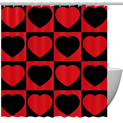 Rideau de douche carré tissu imperméable 183x183 cm rideau salle de bain cœurs
