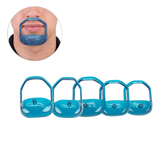 Milisten Goatee Shaving Template Beard Shaping Grooming Tool Template for Shaving Trimming Lineup Shaper Guide 5PCS Blue - Thumbnail 2