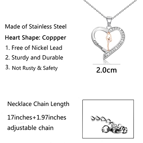 BNQL Figure Skating Necklace - Ice Skater Gifts for Girls Who Love Skating - Skater Jewelry2