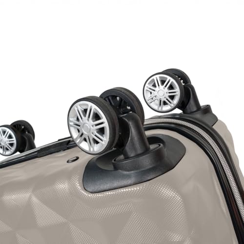 Image of Kenneth Cole REACTION Diamond Tower Collection Lightweight Hardside Expandable 8-Wheel Spinner Travel Luggage, Rye, 20-Inch Checked